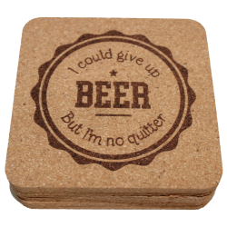 Beer 4 Inch Square Cork Coaster Set