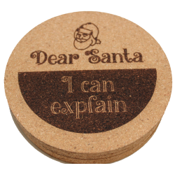 Christmas 4 Inch Round Cork Coaster Set