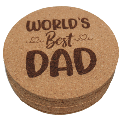Dad's Life 4 Inch Round Cork Coaster Set