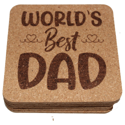 Dad's Life 4 Inch Square Cork Coaster Set