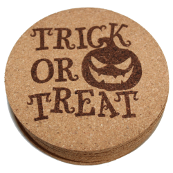 Halloween 4 Inch Round Cork Coaster Set