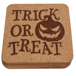 Halloween 4 Inch Square Cork Coaster Set