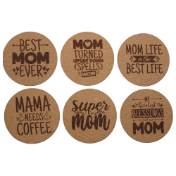 Mom's Life 4 Inch Round Cork Coaster Set Mom's Life 4 Inch Round Cork Coaster Set