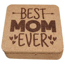 Mom's Life 4 Inch Square Cork Coaster Set