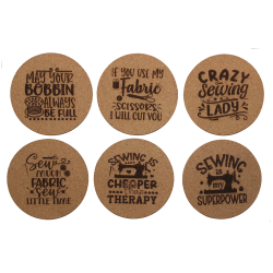 Sewing 4 Inch Round Cork Coaster Set Sewing 4 Inch Round Cork Coaster Set