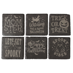 Christmas 4 Inch Square Slate Coaster Set