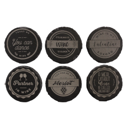 Wine 4 Inch Round Slate Coaster Set Wine 4 Inch Round Slate Coaster Set