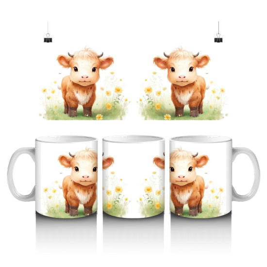 11 oz Mug - Hifgland Cow 005