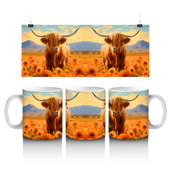 11 oz Mug - Hifgland Cow 023