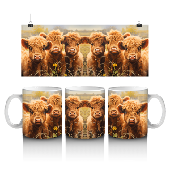 11 oz Mug - Hifgland Cow 024