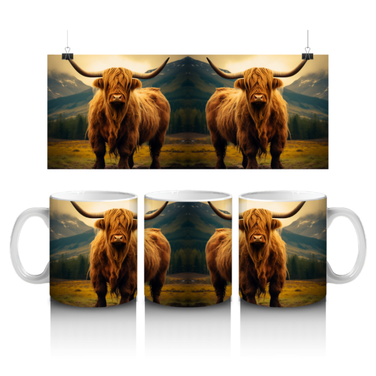 11 oz Mug - Hifgland Cow 035