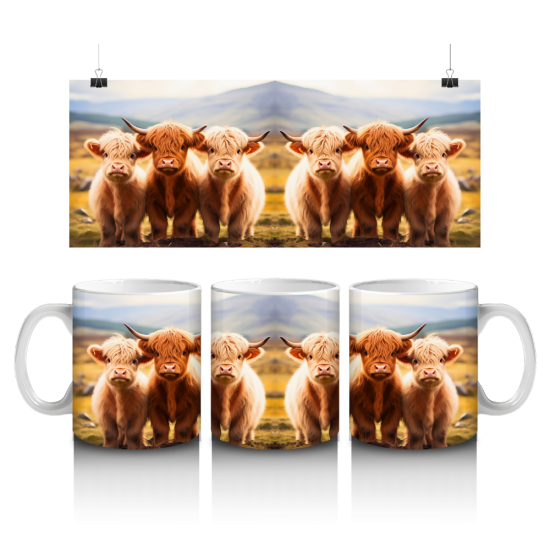 11 oz Mug - Hifgland Cow 036