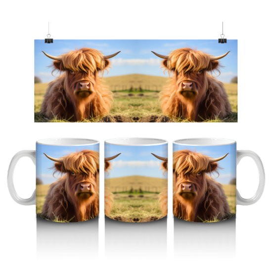 11 oz Mug - Hifgland Cow 038
